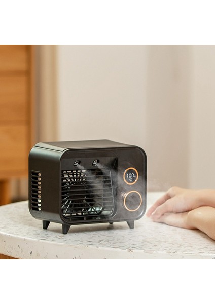 Ev Soğutma Fanı-Siyah Için Mini Klima Soğutucu Fan Gece Lambası Taşınabilir (Yurt Dışından)