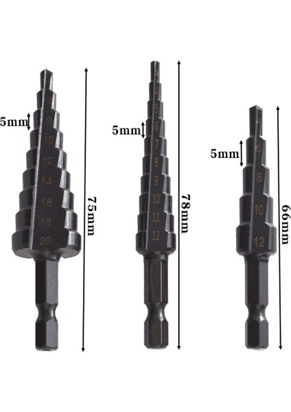 4 Adet 3-12 4-12 4-20MM Hss Düz Oluk Adım Matkap Ucu Nitrür Büküm Matkap Ahşap Metal Delik Kesici Çekirdek Delme Araçları (Yurt Dışından) fırsatları