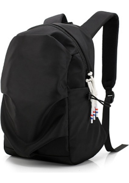 Sırt Çantası Moda Erkekler ve Kadınlar Çift Naylon Katlanır Spor Tarzı Japon ve Kore Bilgisayar Sırt Çantası Siyah (Yurt Dışından)