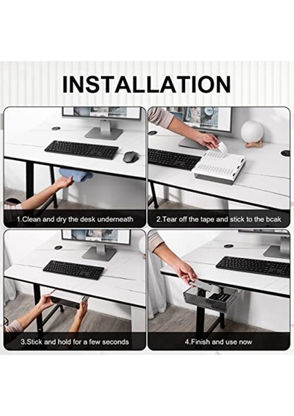 Paket Masa Düzenleyici, Kendinden Yapışkanlı Çekmece Masası Undermount Çekmece Ofis Ev Okulu Için Masanın Altında, Şeffaf (Yurt Dışından) fiyatları