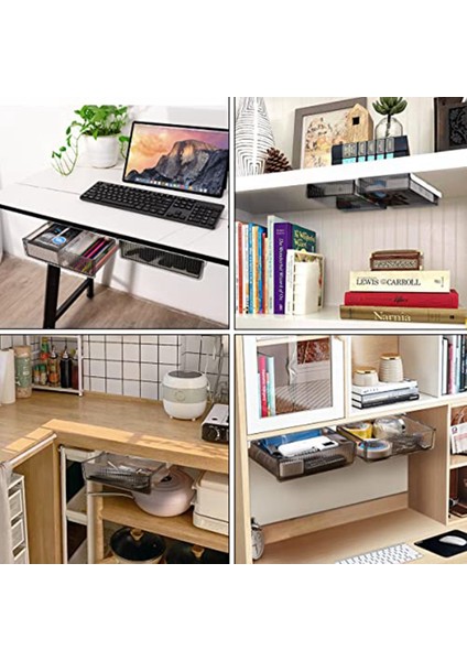 Paket Masa Düzenleyici, Kendinden Yapışkanlı Çekmece Masası Undermount Çekmece Ofis Ev Okulu Için Masanın Altında, Şeffaf (Yurt Dışından) modelleri