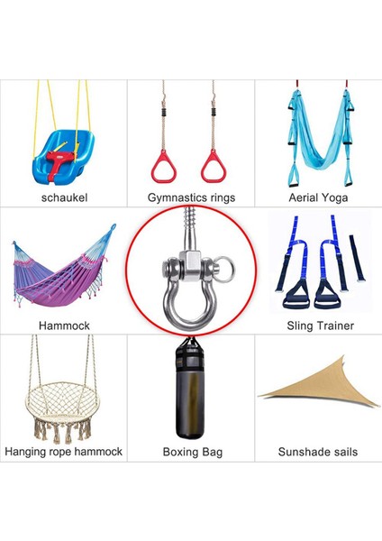 Многоцелевые Наборы,6 Adet 304 Paslanmaz Çelik Vida Braketi Ağır Hizmet Tipi 180° Salıncak Askıları Yoga Hamak Sandalye Kum Torbası Donanım Salıncak Setleri (Yurt Dışından)