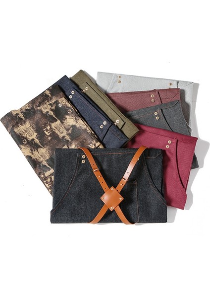 Mavi Kuaförlük Pişirme Önlüğü Mutfak Önlüğü Kadın Erkek Şef Garson Cafe Shop Kuaför Araçları Önlük (Yurt Dışından) fiyatları