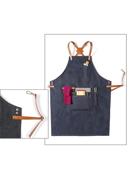 Mavi Kuaförlük Pişirme Önlüğü Mutfak Önlüğü Kadın Erkek Şef Garson Cafe Shop Kuaför Araçları Önlük (Yurt Dışından) fırsatları