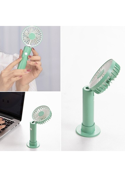 Soğutucu Mini El Fanı USB Şarj Kişisel Masa Fanları Şarj Edilebilir Taşınabilir Ofis Açık Seyahat Enerji Mavi (Yurt Dışından)