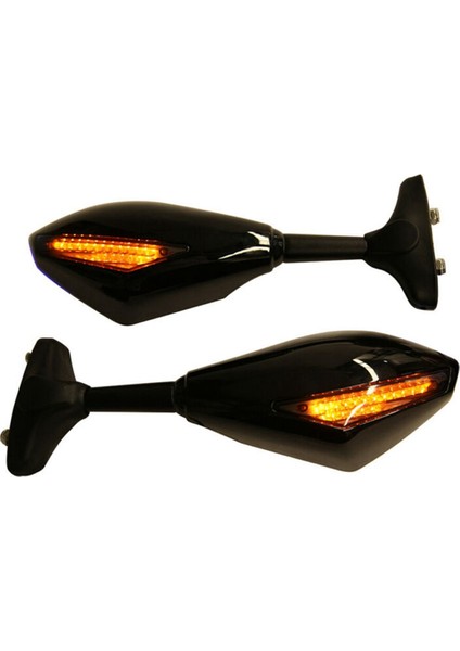 1 Çift Motosiklet LED Dikiz Aynası Işık ile Uyumlu Yzf R1 R6 Fz1 Fz6 600R R3 LED Geri Vites Aynası (Yurt Dışından)