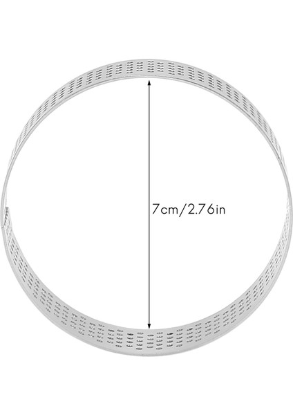 Торт В Форме,50 Adet Dairesel Tart Yüzükler Delikli Paslanmaz Çelik Meyve Pastası Kiş Kek Mus Kalıp Mutfak Pişirme Kalıp 7 cm (Yurt Dışından)
