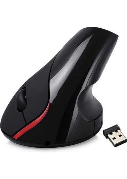 2.4 Ghz Kablosuz Dikey Ergonomik Optik Şarj Edilebilir 5d 2400DPI Oyun Faresi Siyah (Yurt Dışından)