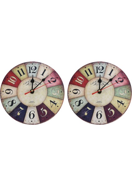 Timelike 2x Ahşap Duvar Saati Modern Tasarım Vintage Rustik Shabby Chic Ev Ofis Cafe Dekorasyon Sanat Büyük Izle (Yurt Dışından)