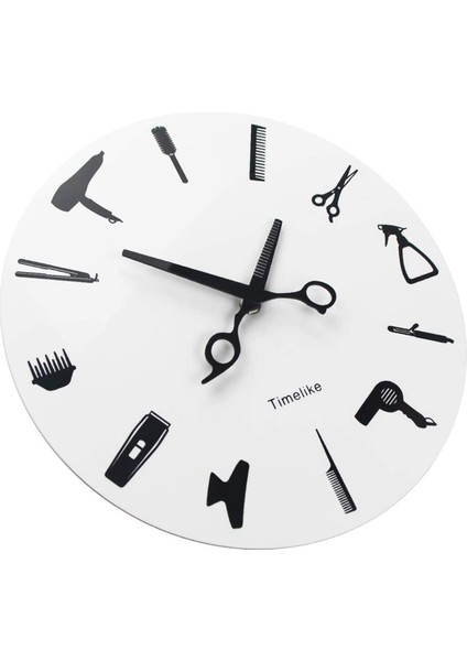 2x Timelike Berber Stilist Araçları Duvar Saati Modern 3D Kuvars Geçmeyen Güzellik Kuaför Saatleri Izle (Yurt Dışından) modelleri