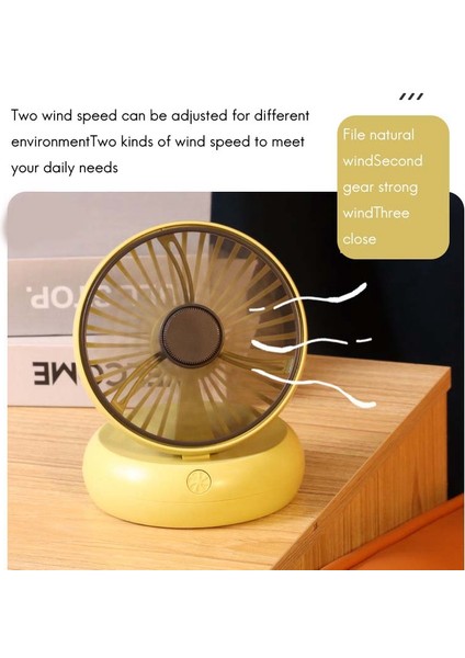 Taşınabilir USB Masa Fanı Şarj Edilebilir Ayarlanabilir Açı Mini Masa Küçük Soğutma Fanları -Sarı (Yurt Dışından) fiyatları