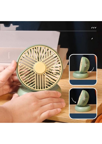 Taşınabilir USB Masa Fanı Şarj Edilebilir Ayarlanabilir Açı Mini Masa Küçük Soğutma Fanları -Sarı (Yurt Dışından) fırsatları
