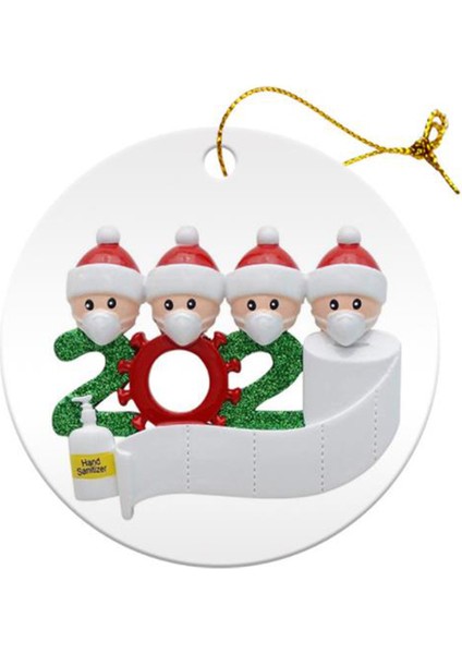 Noel Süsleri Kişiselleştirilmiş Hayatta Kalan Aile Noel Ağacı Noel Ağacı Dekoru Için Asılı Kolye, 4 Kişilik Aile (Yurt Dışından)