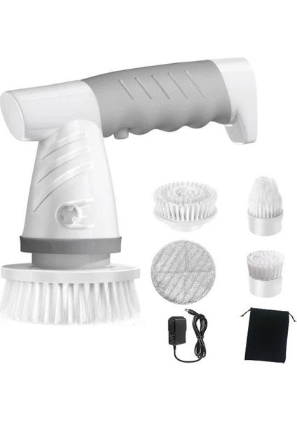 El Küvet Fırçası Mutfak Banyo Lavabo Temizleme Aracı Tuvalet Küvet Temizleme Elektrikli Scrubber Gri Abd Plug (Yurt Dışından)