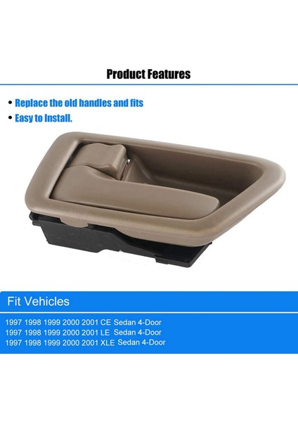 1 Çift Iç Iç Kapı Kolu Değiştirmeleri 1997-2001 Bej 69205-AA010 69206-AA010 ile Uyumludur (Yurt Dışından) modelleri