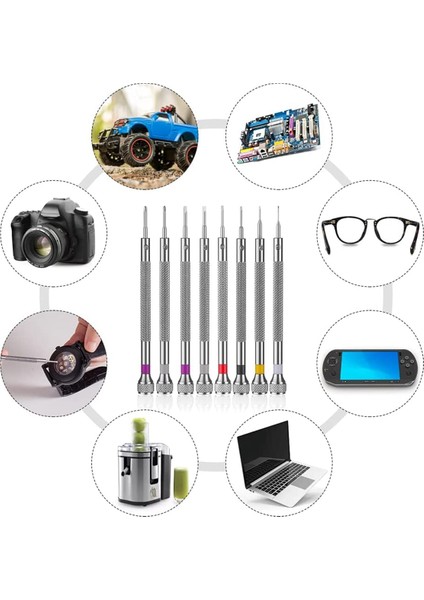 8 Adet Profesyonel Tornavida Seti Mini Hassas Tornavida Seti 0.6-1.6mm Izle Gözlük Elektronik Tamir (Yurt Dışından)