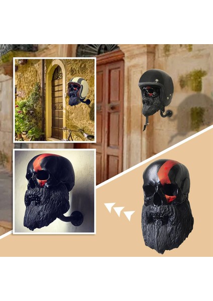 Kafatası Kafa Kask Tutucu Motosiklet Sakal Kask Tutucu Için Temel Motosiklet Kask Duvar Dekor Için El Sanatları Standı (Yurt Dışından) fiyatları