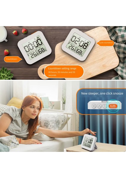 Geri Sayımlı Yemek Pişirmek Için Mutfak Zamanlayıcısı, Büyük Ekranla Desteklenen Dijital Zamanlayıcı, Çocuklar Için Beyaz (Yurt Dışından) modelleri