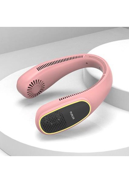 Negatif Iyon Asılı Boyun Fanı Taşınabilir Tembel Bıçaksız Soğutma Hava Soğutucu USB Şarj Edilebilir Dış Mekan Spor Beyaz (Yurt Dışından)