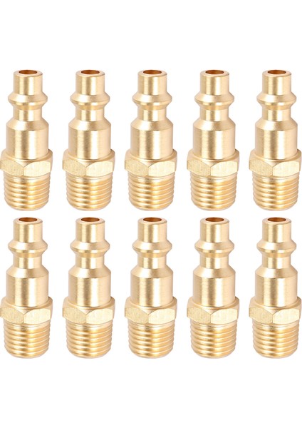 Pirinç 1/4 Inç Npt Erkek Hava Hortumu Hızlı Bağlantı Adaptörü, Hava Bağlayıcı Fiş Kiti, Hava Kompresörü Bağlantı Parçaları 10 Adet (Erkek Npt) (Yurt Dışından) fiyatları