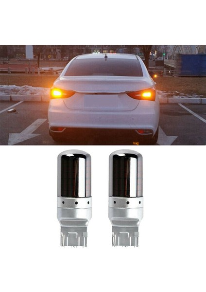 6 Adet Krom 7440 T20 144SMD Amber Canbus Hata Ücretsiz LED Lamba Ampul Dönüş Sinyali Işık (Yurt Dışından)