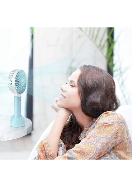 Elde Taşınabilir USB Fan, Taşınabilir Mini Fan Şarj Edilebilir Pil, Ofis/dış Mekan/spor/ev/seyahat/kamp Için Masa - Mavi (Yurt Dışından)