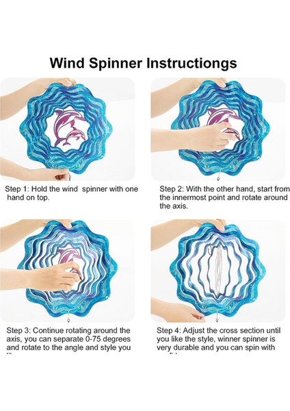Dış Mekan Yel Değirmeni - Metal Yunus Rüzgar Spinner Kolye - Avlular Için Pas Önleyici Dış Mekan Dekoratif Alet (Yurt Dışından)