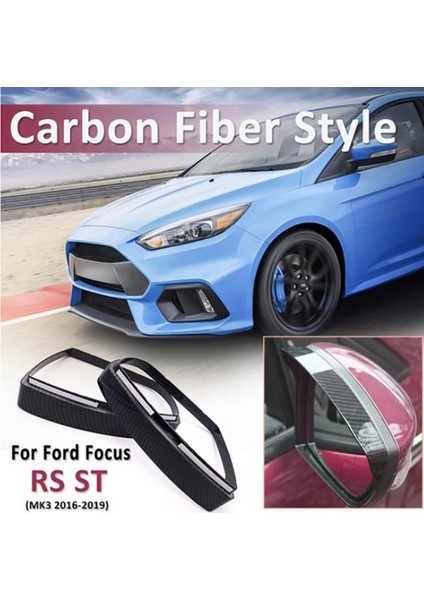 Focus Mk3 2012-2018 ile Uyumlu Yan Kapı Dikiz Aynası Kapağı Yağmur Geçirmez Vizör Çerçeve Güneş Koruma Etiket Karbon Fiber (Yurt Dışından) indirimleri