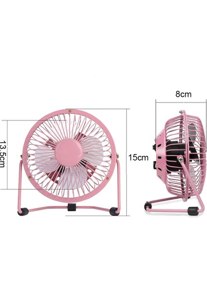 4 Inç USB Fan Masa Masa Taşınabilir Masaüstü Soğutma Kamp Ev Ofis Açık Seyahat Için, Pembe (Yurt Dışından)