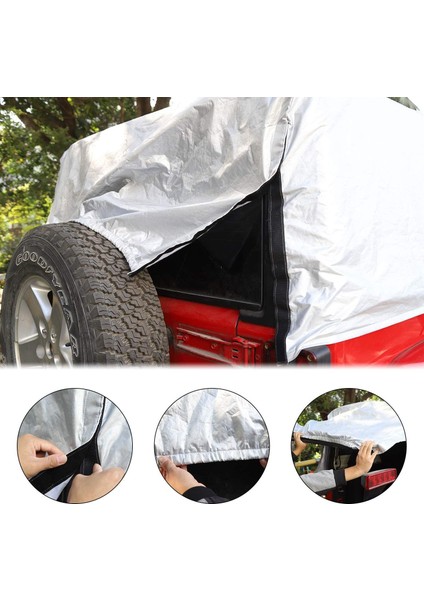 Sunshield Kapak, Jeep Wrangler Jk Jl 4 Kapı 2007-2021 Kar Yağmur Kılıfı Araba Kılıfı Vücut Toz Geçirmez Uv Koruyucu (Yurt Dışından) fiyatları
