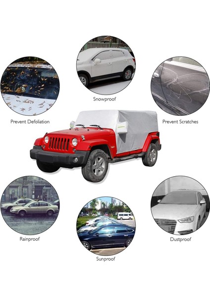 Sunshield Kapak, Jeep Wrangler Jk Jl 4 Kapı 2007-2021 Kar Yağmur Kılıfı Araba Kılıfı Vücut Toz Geçirmez Uv Koruyucu (Yurt Dışından) modelleri