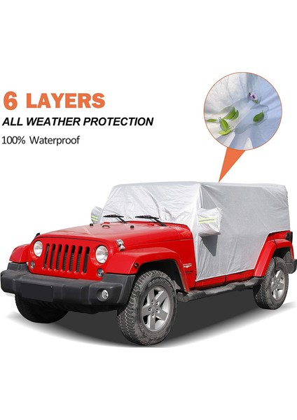Sunshield Kapak, Jeep Wrangler Jk Jl 4 Kapı 2007-2021 Kar Yağmur Kılıfı Araba Kılıfı Vücut Toz Geçirmez Uv Koruyucu (Yurt Dışından) indirimleri