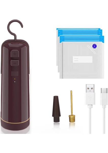 El Vakum Mühürleyen, Vakum Saklama Torbaları Için Taşınabilir Elektrikli Vakum Mühürleyen Pompa, 2 Fermuarlı Vakum Torbası ile (Yurt Dışından)