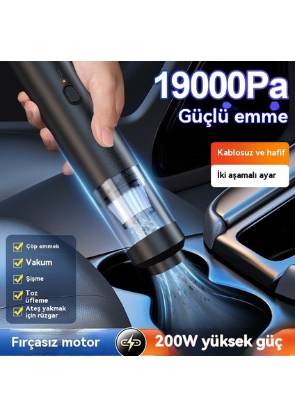 Araba Elektrikli Süpürge El Fırçasız Süpürge Makinesi Araba Kablosuz Toz Toplayıcı (Yurt Dışından)
