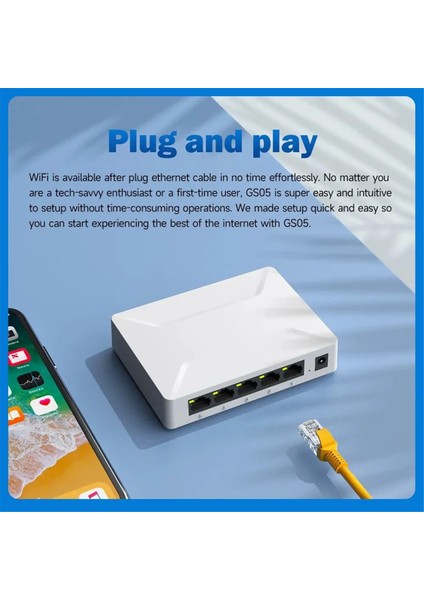 Ağ Anahtarı 5 Bağlantı Noktası 100/1000 Mbps Gigabit Ağ Ethernet Anahtarı Adaptörü Hızlı RJ45 Ethernet Switcher Lan Hub Ab Tak (Yurt Dışından)