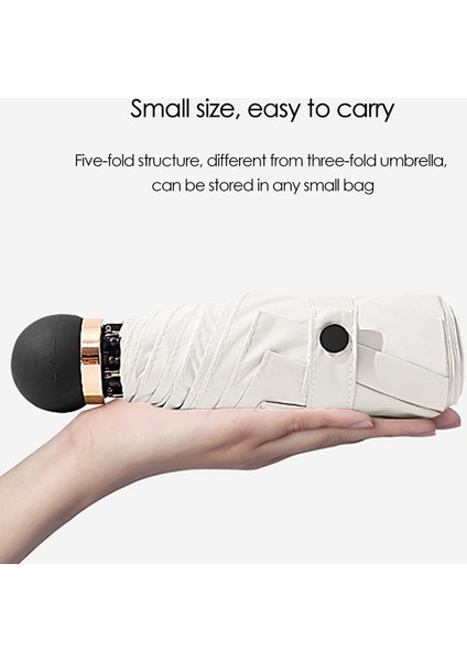 5 Kat Ultralight Mini Güneşlik Şemsiye Cep Şemsiye Güneş Kremi ve Uv Koruma Kadın Katlanır Güneş Şemsiyesi (Beyaz) (Yurt Dışından) fırsatları