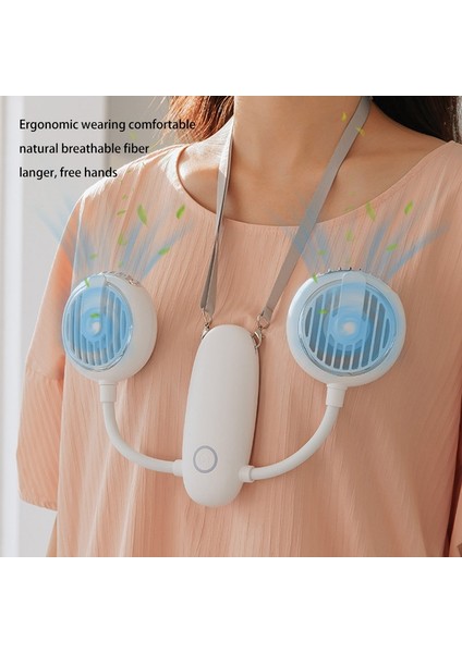-F38 Çift Kafalı Çok Fonksiyonlu Fan, Dış Mekan Için USB Şarjlı Mini Katlanabilir Bele Monte Fan (Pembe) (Yurt Dışından)