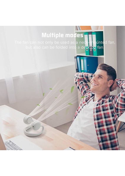 Boyun Fanı, Taşınabilir Asma Fanı Şarj Edilebilir, Kişisel Soğutma ve Şık Kulaklık Tasarımı Beyaz (Yurt Dışından) indirimleri