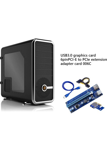 006C Pcie 1x A 16X Express Yükseltici Kart Grafik Pci-E Yükseltici Genişletici 60 cm USB 3.0 Kablo Sata A 6pin Güç Para Btc Madencilik (Yurt Dışından)
