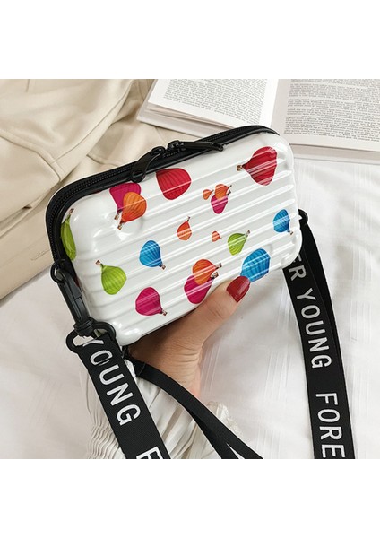 Moda Kadın Çanta Hip Hop Graffiti Desen Sert Kabuk Pvc Omuz Çantası Mini Kutu Tasarımcısı Debriyaj Çanta A (Yurt Dışından) indirimleri