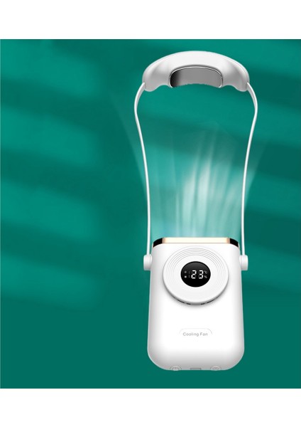 Mini Boyun Fanı Taşınabilir Bladeless USB Şarj Edilebilir Dilsiz Spor Hayranları Açık Ayrı Yarıiletken Soğutma Beyaz (Yurt Dışından) modelleri