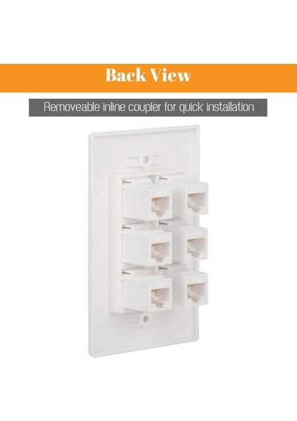 Cat6 Duvar Plakası 6 Bağlantı Noktalı, 1 Grup Alçak Gerilim Montaj Braketi ile CAT5E, Cat6, CAT6A, Cat7 Ağ Kabloları ile Uyumlu, Beyaz (Yurt Dışından) indirimleri