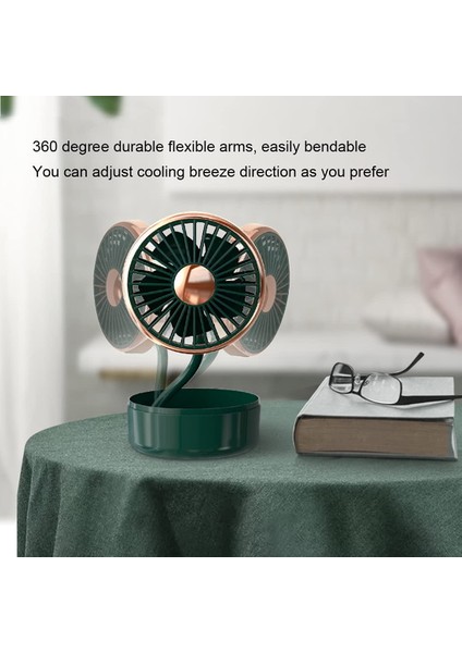 Küçük Fan Taşınabilir Mini Masa USB Powered Cep Ev Ofis Masaüstü Araba Seyahat Kamp Için Açık, Sessiz (Yurt Dışından)
