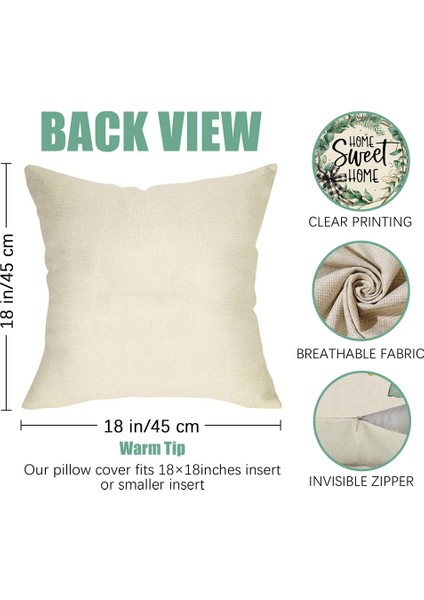 Bahar Yastık Kılıfı 18X18 4'lü Set, Okaliptüs Yaprağı Çiftlik Evi Atmak Yastık, Bahar Süslemeleri Kanepe Yastık Kılıfı (Yurt Dışından)