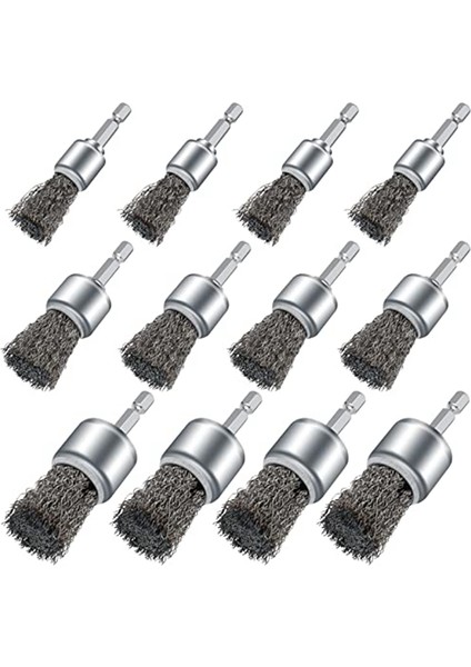 Matkapla Uyumlu 12PCS Tel Fırça Tekerleği, Matkap Boya Pas Temizleme ve Küçük Alanlarla Uyumlu Tel Tekerlek Fincan Fırçaları (Yurt Dışından)