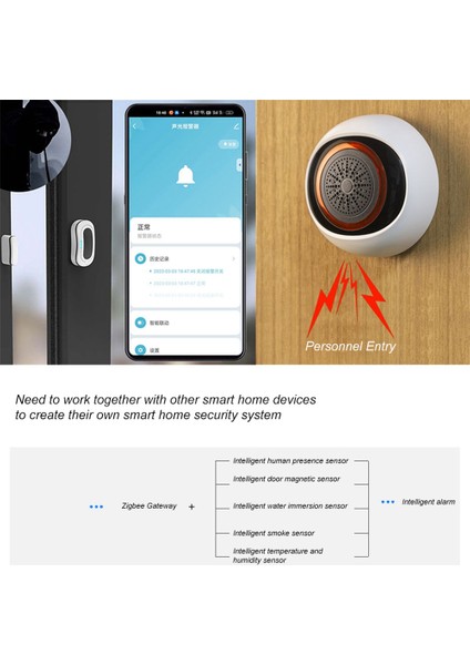 Tuya Zigbee Akıllı Ses ve Işık Sensörü 100DB 2'si 1 Arada Alarm USB Çift Güç Akıllı Ev Çalışmaları (Yurt Dışından)