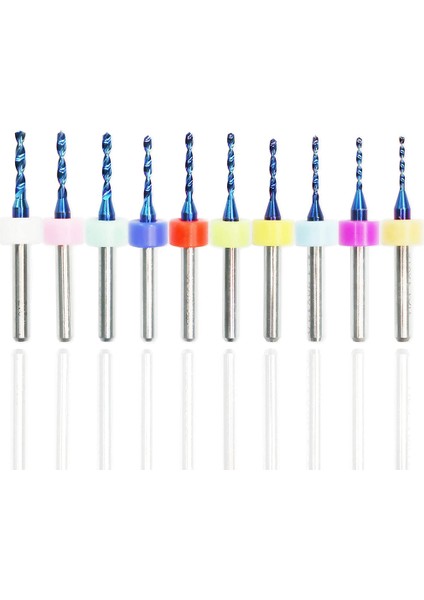 30 Adet 1.1mm-2.0mm Pcb Matkap Uçları Seti, 1/8 Inç Cnc Freze Uçları Mini Freze Kesici Mavi Kaplamalı Baskı Devre ile Uyumlu (Yurt Dışından)