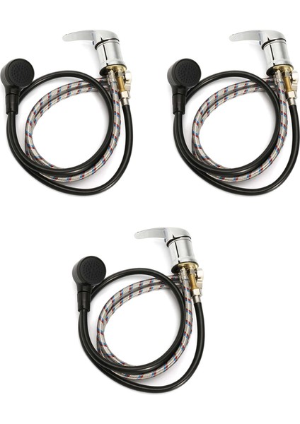 3 Takım Şampuan Yatak Sandalye Musluk + Duş Başlığı Hortum ile Salon Banyo Kase Lavabo Musluğu Paslanmaz Çelik Havza Musluk (Yurt Dışından)