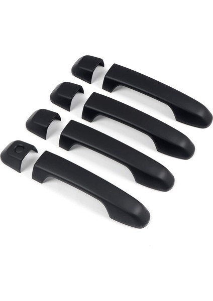 Araba Dış Kapı Kolu Trim Prado J150 2010-2019 ile Uyumlu Dış, Akıllı Anahtar Delikleri Olmadan Mat Siyah (Yurt Dışından)