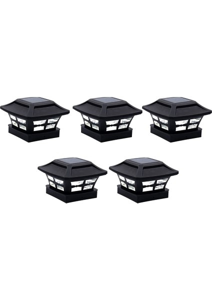 5x Güneş Direk Başlığı Işıkları 2 Aydınlatma Modu LED Güverte Çit Başlığı Işıkları 4x4 Ahşap Direkler Için Bahçe Dekorasyon Sıcak Siyah (Yurt Dışından)